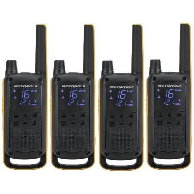 MOTOROLA Motorola TLKR T82 Extreme Quadpack vysílačka (4 ks, dosah až 10 km), IPx4, černo/žlutá OTVMOT1011