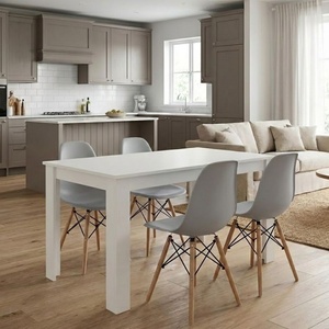 TopMebel Трапезен комплект 5 части Darlen - Nova TopMebel в бял - сив цвят 125x72x74cm