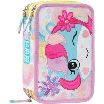 Ученически несесер unicorno mofumofu със съдържание и 3 отделения (73304un)