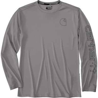 Carhartt WIP Мъжка блуза с дълъг ръкав Carhartt Force Sun Defender Relaxed L/S Logo Longsleeve - Asphalt (216-8571-0111)