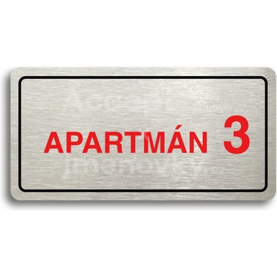 ACCEPT Piktogram APARTMÁN 3 II - stříbrná tabulka - barevný tisk