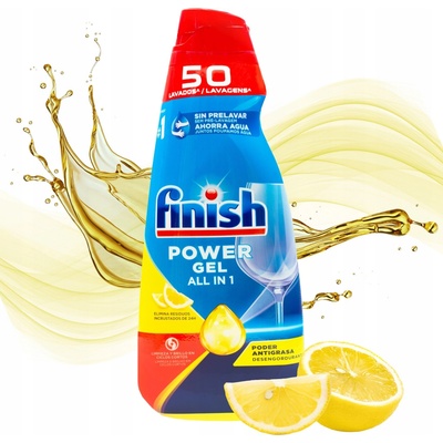 Finish All In 1 Max Power gél do umývačky riadu Lemon 900 ml