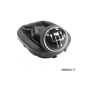 Paolo Топка за скоростен лост с маншон съвместима с VW Touran/Caddy с 5 скорости - черен конец