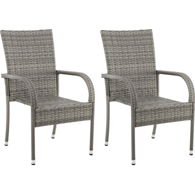 BestBerg BBRF-1778G 2 ks šedá Sada dvou ratanových křesel