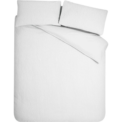Catherine Lansfield Бяло двойно крепово спално бельо 200x200 cm Crinkle Seersucker - Catherine Lansfield (BD/60653/W/DQS/WH)