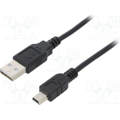 Digitus AK-300130-010-S USB 2.0, USB A vidlice, USB B mini vidlice, niklovaný, 1m