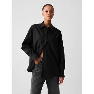 GAP Oversize поплинова риза Big Shirt GAP GAP | Cheren | ЖЕНИ | XXS