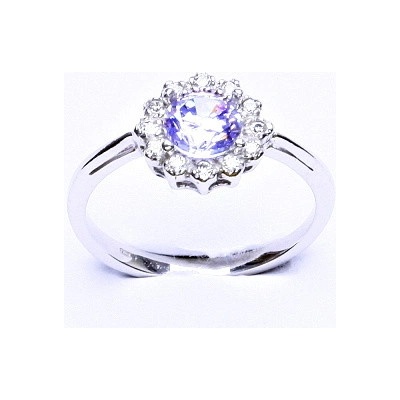 Čištín Stříbrný zirkon lavender čiré zirkony T 1495