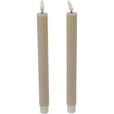 Home Styling Collection Voskové stolní svíčky s LED, 25 cm barva béžová