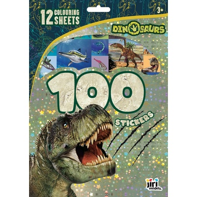 Jiri Models 100 samolepek s omalovánkovými listy Dinosauři