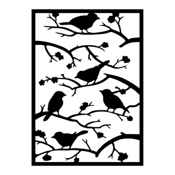 Wallity Метална декорация за стена 47x66 cm Branch & Birds - Wallity (891TNL2056)