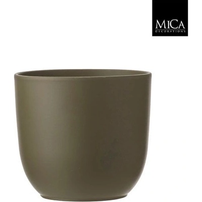 Mica КАШПА КЕРАМИЧНА КРЪГЛА tuska Ø22.5х20см ЗЕЛЕНa МАТ (1051615)