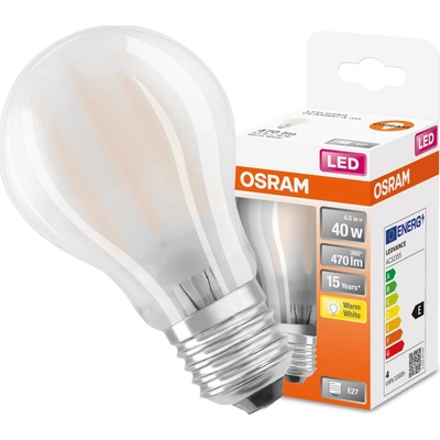 Osram LED žiarovka E27 A60 4W 40W 470lm 2700K Warm 320° Filament STAR