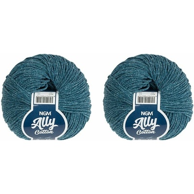 SET 2ks - Příze ALLY cotton Tmavě modrá BX14061 - 50g / 140 m