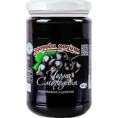 Zdorova Rodina Černý rybíz drcené s cukrem 350g
