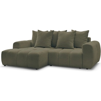 Bobochic Сгъваем ъглов диван с място за съхранение от букле в цвят каки (ляв ъгъл) Roxelane - Bobochic Paris (108372)