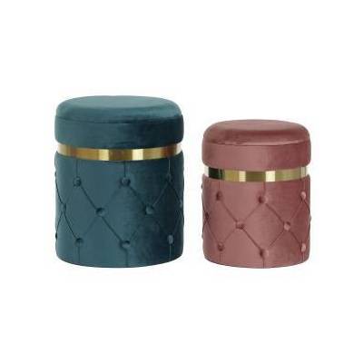 Cтепенки DKD Home Decor 36 x 36 x 44 cm полиестер Кадифе Дървен MDF