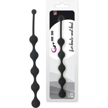 Image 1 of Анална броеница от 5 топчета в черен цвят, 28см. - See You (SEEYOU0031)