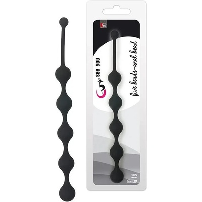 Анална броеница от 5 топчета в черен цвят, 28см. - See You (SEEYOU0031)