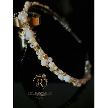 Radi handmade Диадема със светло бежови перли и кристали (946)