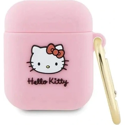 Hello Kitty Кейс Hello Kitty Silicone 3D Kitty Head за AirPods 1/2, розов (Hel000065-0)