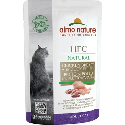 Almo Nature HFC Natural Plus Kuracie prsia a kačacie filé 55 g