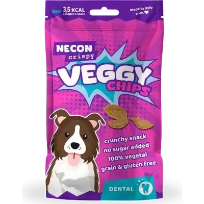 NECON Crispy Veggy Chips, DENTAL - Зеленчуков чипс за кучета за дентална грижа