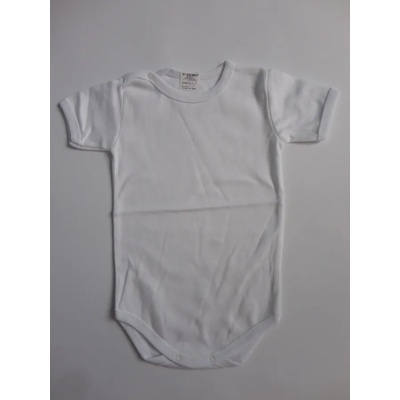 ЛОКСИМАТ Бяло боди с къс ръкав, рипс, 26