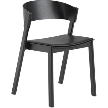 Muuto Cover Side Chair kožená čierna / čierna