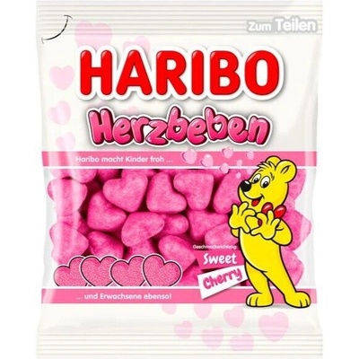 Haribo Herzbeben pěnové bonbony s třešňovou příchutí 160 g