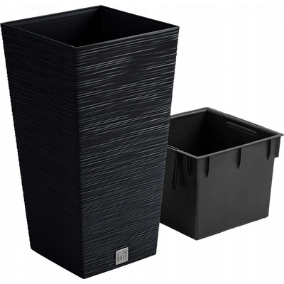 Prosperplast Květináč s vkladem URBI SQUARE MATT antracit 26,5 cm