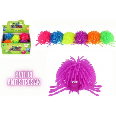 Teddies Svítící silikonový míček Antistresák Pavouk