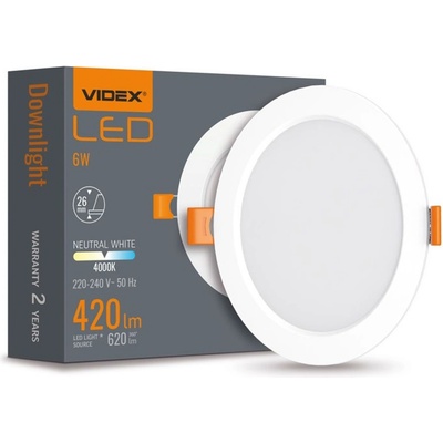 Videx Led ЛАМПА vle-dlbr-064 downlight rd 6w/4k/wh videx (02020301)
