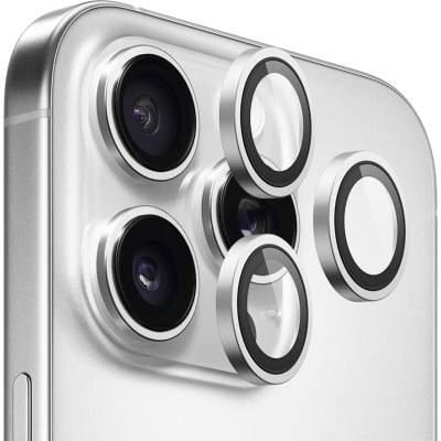 Blueo Протектор камера за iPhone 14 Pro / iPhone 14 Pro Max - оригинален протектор за обектив с метална рамка - сребрист