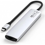 Sariana LLC dba Satechi Satechi 7-in-1 USB-C Slim Multiport Adapter with Ethernet - mobile device adapter (USB-C PD, 2x USB-A, HDMI 4K, Ethernet, micro/SD card reader) (silver)