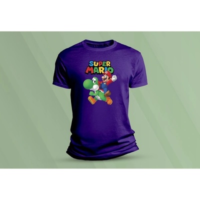 Sandratex dětské bavlněné tričko super mario 6. purpurová