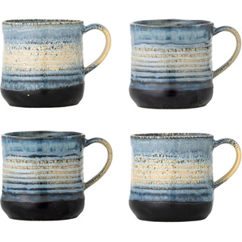 Bloomingville Сини глинени чаши в комплект от 4 бр. 380 ml Deana - Bloomingville (82072422)