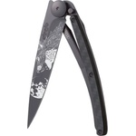 DEEJO 1gc104 tattoo black carbon / Ултралеко джобно ножче с карбонова дръжка и татуировка (1gc104)