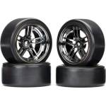 Traxxas колело 1.9", джанта split-spoke черен хром, гуми Drift (комплект)
