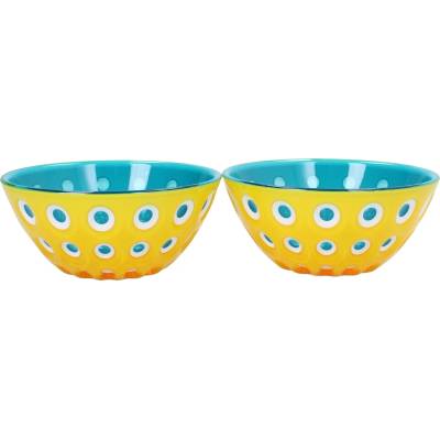 guzzini Le Murrine sada 2 misek žlutá bílá námořnická modrá 12 cm