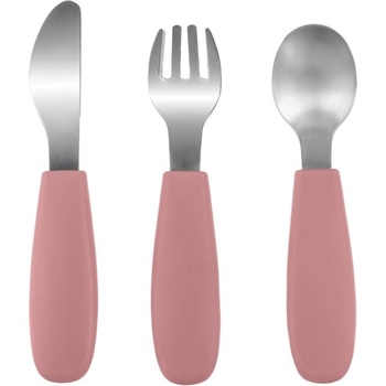 Zopa Silicone Children's Cutlery прибор за деца 6 m+ Old Pink 3 бр