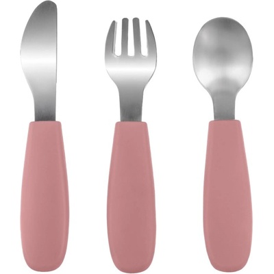 Zopa Silicone Children's Cutlery прибор за деца 6 m+ Old Pink 3 бр