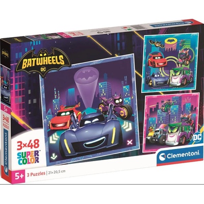 Clementoni Детски пъзел Clementoni от 3 x 48 части - Batwheels (25307)