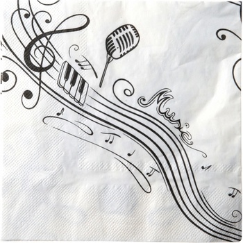 Santex Салфетки - Музикални, бели