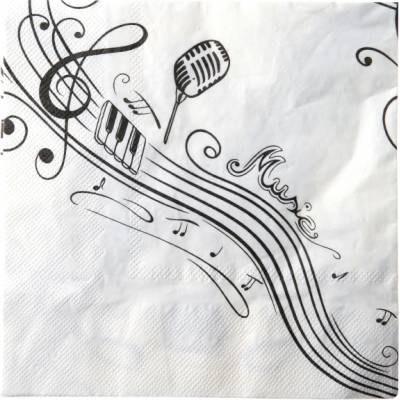 Santex Салфетки - Музикални, бели