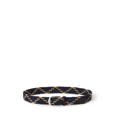 Колан Osprey London Men's Sam Flexible Woven Leather Belt - Nvy/Brn