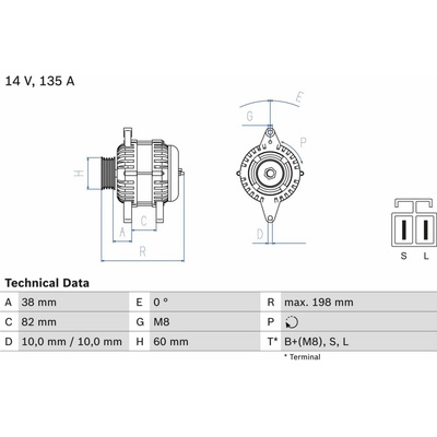 Alternátor BOSCH 0 986 082 190