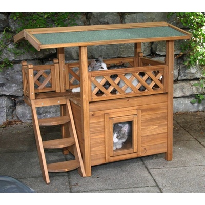 Kerbl Bravson 82790 Lodge Bouda pro kočky s terasou 77 x 50 x 73 cm