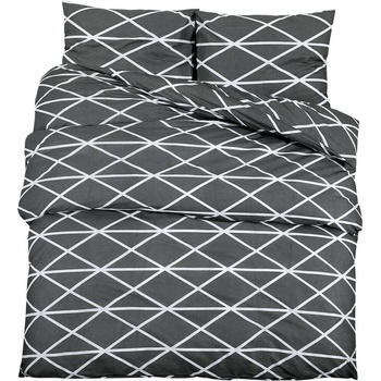 Комплект спално бельо, сив, 260x240 см, памук