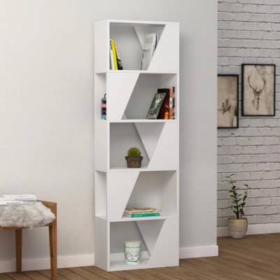 Moderná knižnica Houseland FRAME biela